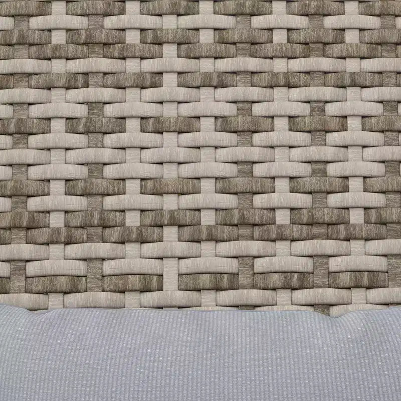 Sedia Adirondack in vimini per 2 con cuscini e poggiapiedi, sedia a sdraio doppia in rattan PE, sedia da braciere per portico con braccioli larghi, schienale alto