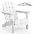Folding Adirondack Chair for Patio - All-Weather HDPE, Weather Resistant Synthetic Wood-Look, Outdoor Chair for Backyard Garden Fire Pit Poolside