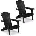 VINGLI Folding Adirondack Chairs , Wood Adirondack Chair for Outdoor, Foldable Fire Pit Chairs for Patio, BBQ, Porch, Yard, Pool, Black