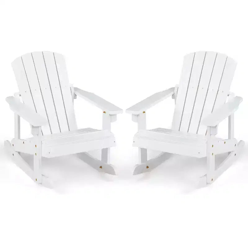 Costway Lot de 2 chaises à bascule Adirondack en bois massif pour enfants, dossier à lattes