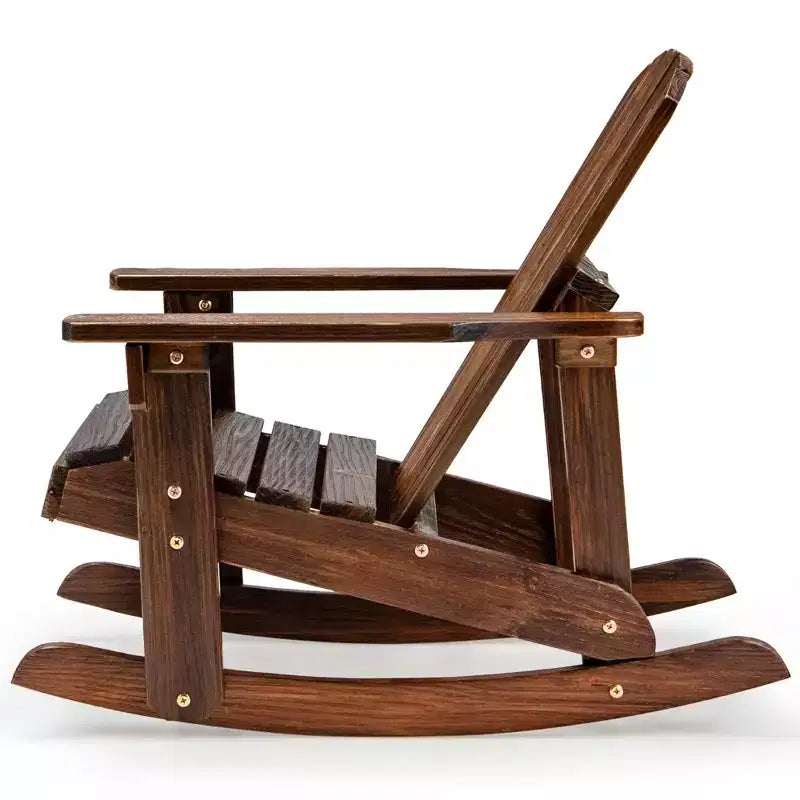 Costway Chaise à bascule Adirondack pour enfant en bois massif avec dossier à lattes