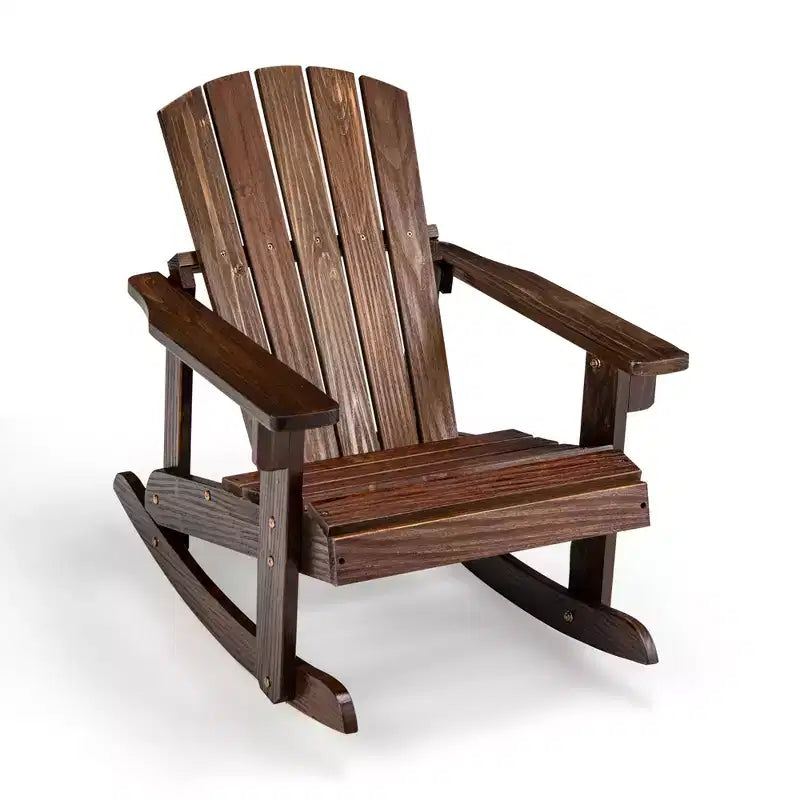 Costway Chaise à bascule Adirondack pour enfant en bois massif avec dossier à lattes