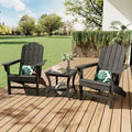 2-Pack Wood Grain Folding Adirondack Chairs, Weather-Resistant Plastic Outdoor Patio Chairs with Cup Holder & Wide Armrests, Ideal Lawn Chairs