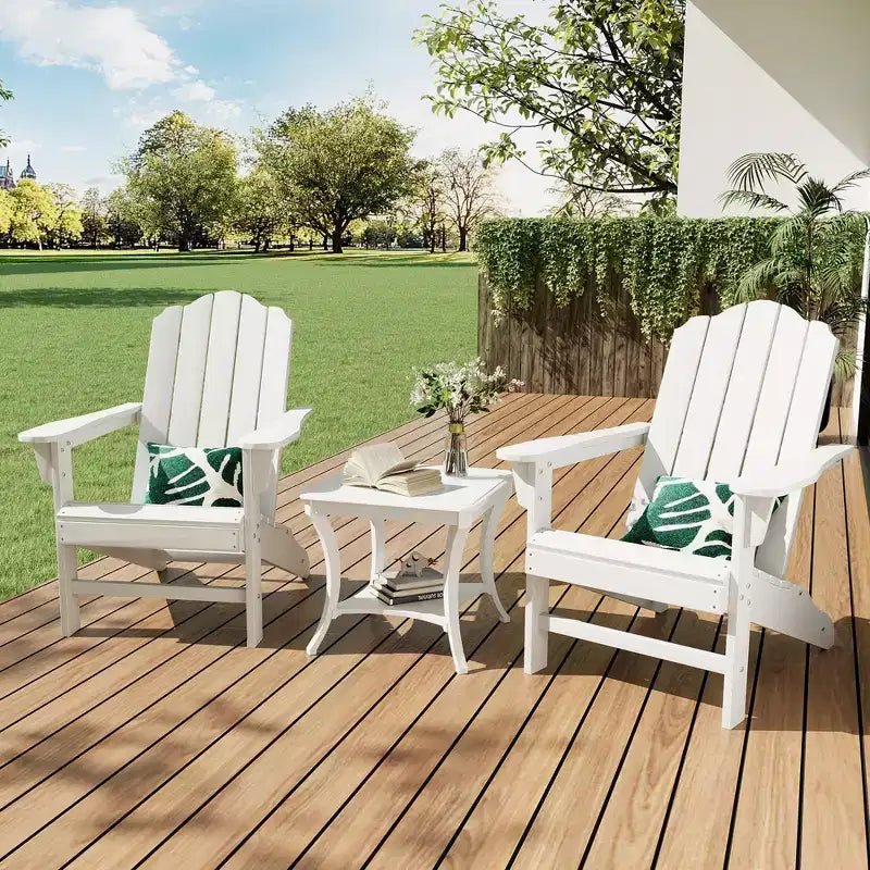 Sedie Adirondack pieghevoli con venature del legno, confezione da 2, sedie da patio da esterno in plastica resistente alle intemperie con portabicchieri e braccioli larghi, ideali per il prato