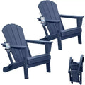 GDFStudio Olin Outdoor Folding HDPE Adirondack Chairs (Set of 2)
