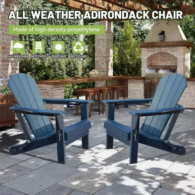 GDFStudio Olin, Sedie Adirondack Pieghevoli da Esterno in HDPE (Set da 2)