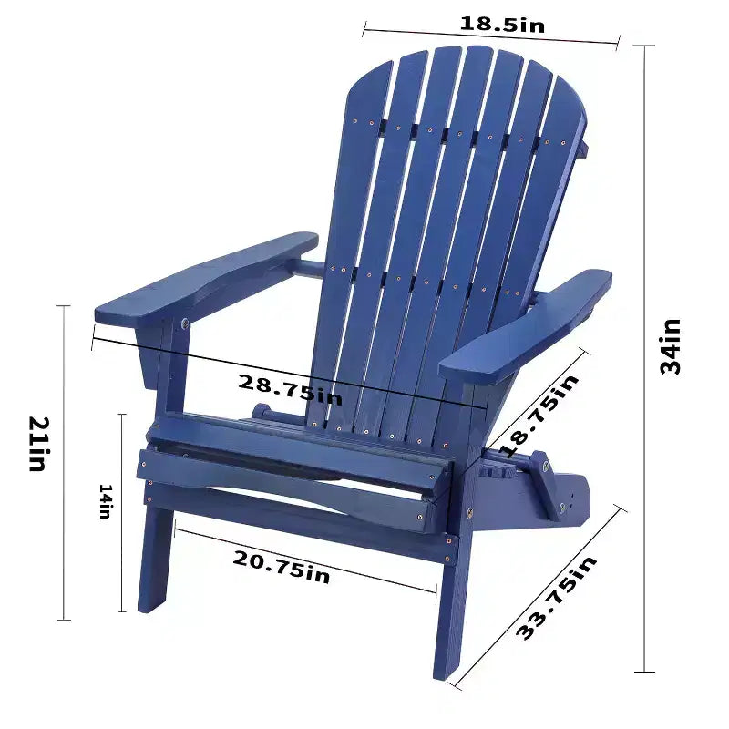 Sedia Adirondack Pieghevole Grande in Legno di Pino Grand Collection