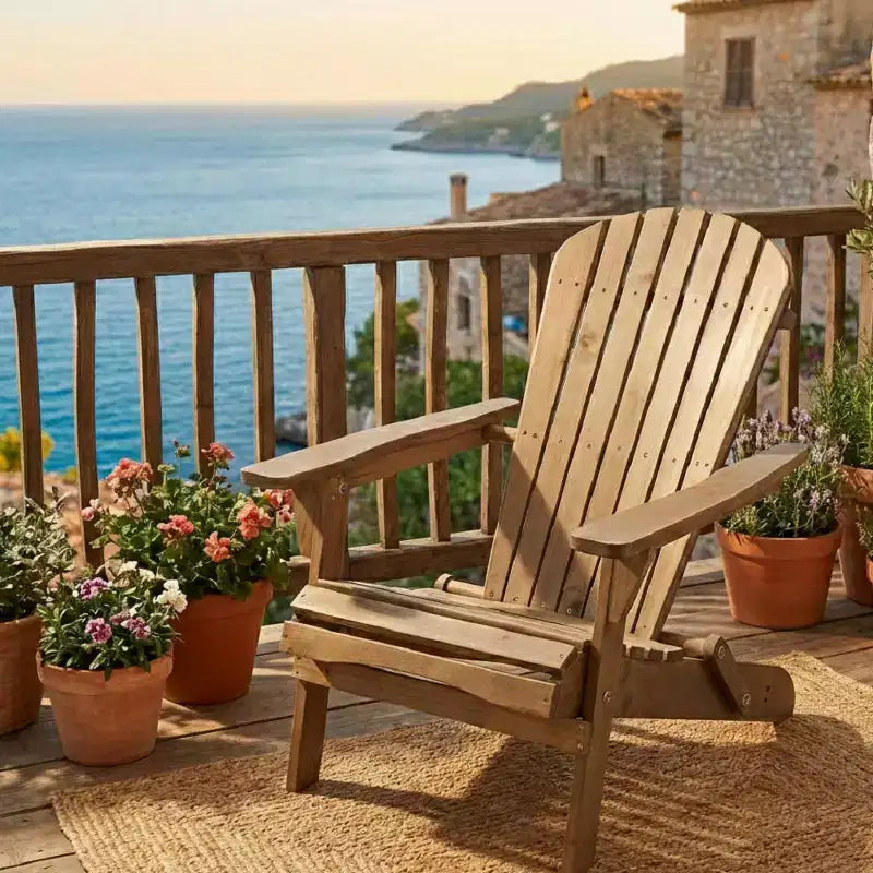 Sedia Adirondack Pieghevole Grande in Legno di Pino Grand Collection