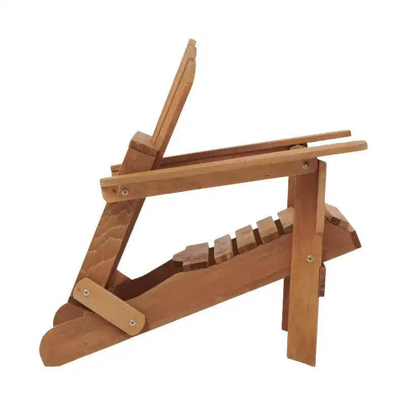 Sedia Adirondack Pieghevole in Legno Sovradimensionata con Schienale e Seduta Preassemblati, Legno di Hemlock, Capacità di Carico 150 kg per Giardino o Terrazza