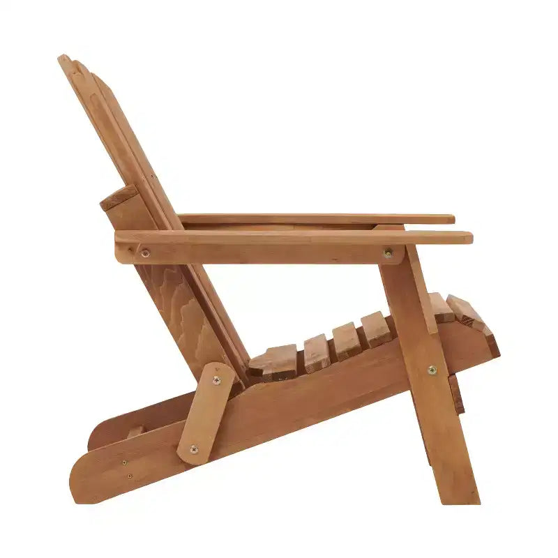 Sedia Adirondack Pieghevole in Legno Sovradimensionata con Schienale e Seduta Preassemblati, Legno di Hemlock, Capacità di Carico 150 kg per Giardino o Terrazza