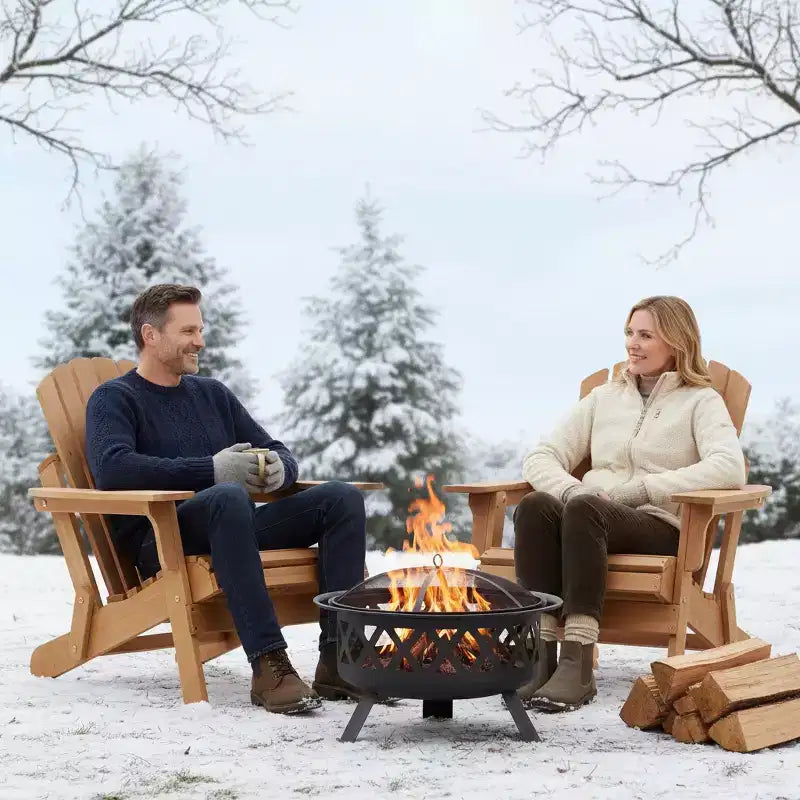 Sedia Adirondack Pieghevole in Legno Sovradimensionata con Schienale e Seduta Preassemblati, Legno di Hemlock, Capacità di Carico 150 kg per Giardino o Terrazza