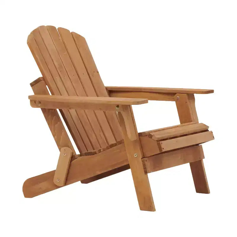 Sedia Adirondack Pieghevole in Legno Sovradimensionata con Schienale e Seduta Preassemblati, Legno di Hemlock, Capacità di Carico 150 kg per Giardino o Terrazza
