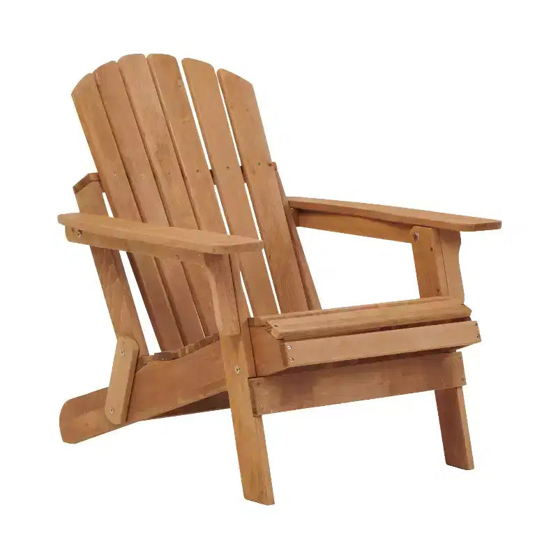 Sedia Adirondack Pieghevole in Legno Sovradimensionata con Schienale e Seduta Preassemblati, Legno di Hemlock, Capacità di Carico 150 kg per Giardino o Terrazza