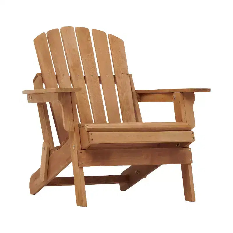 Sedia Adirondack Pieghevole in Legno Sovradimensionata con Schienale e Seduta Preassemblati, Legno di Hemlock, Capacità di Carico 150 kg per Giardino o Terrazza
