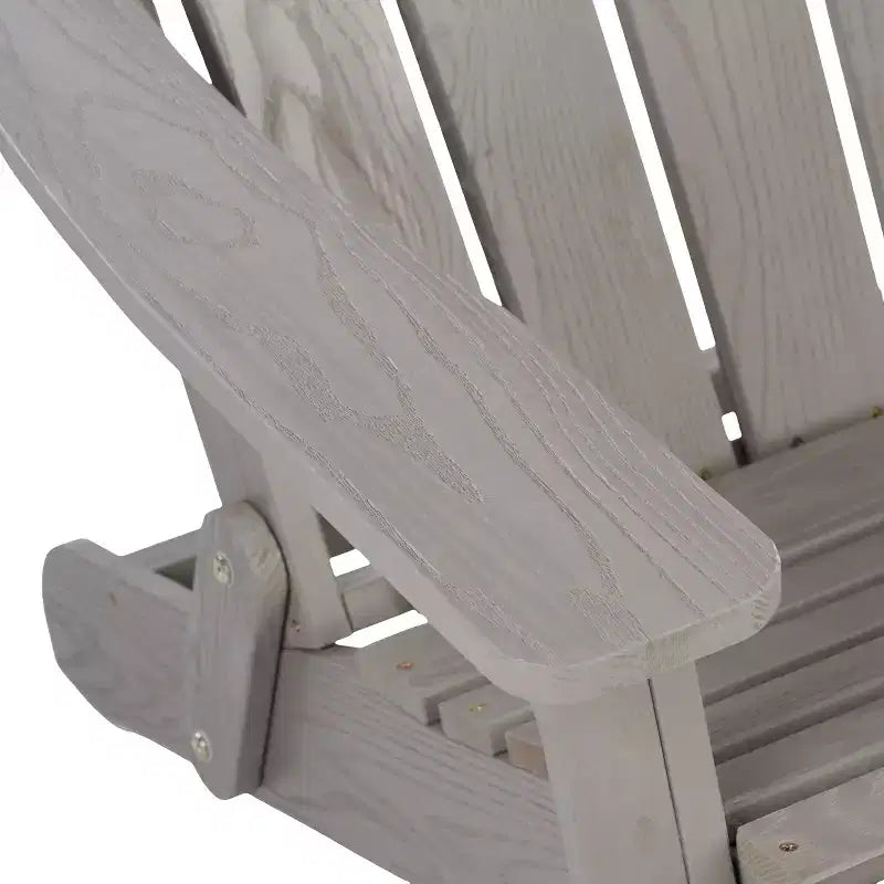 Sedia Adirondack Pieghevole in Legno Goffrato Oversize con Schienale e Seduta Preassemblati, Legno di Hemlock, Capacità di Carico 150 kg per Giardino o Terrazza