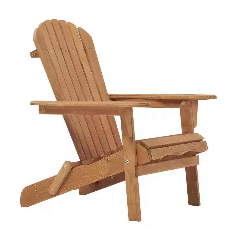 Set di 2 sedie Adirondack pieghevoli in legno con schienale pre-assemblato, legno di Hemlock, design pieghevole per giardino o cortile