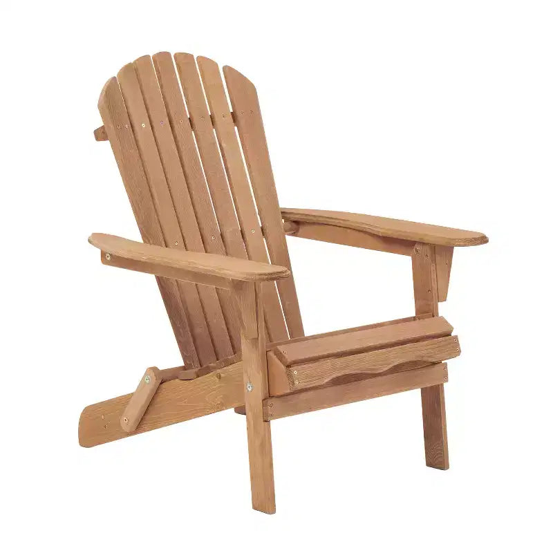 Set di 2 sedie Adirondack pieghevoli in legno con schienale pre-assemblato, legno di Hemlock, design pieghevole per giardino o cortile