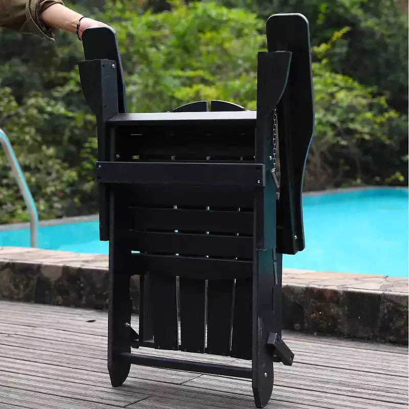 Sedia Pieghevole Adirondack per tutte le stagioni in HDPE con doppi portabicchieri, capacità di peso 172 kg, bassa manutenzione per giardino o campeggio