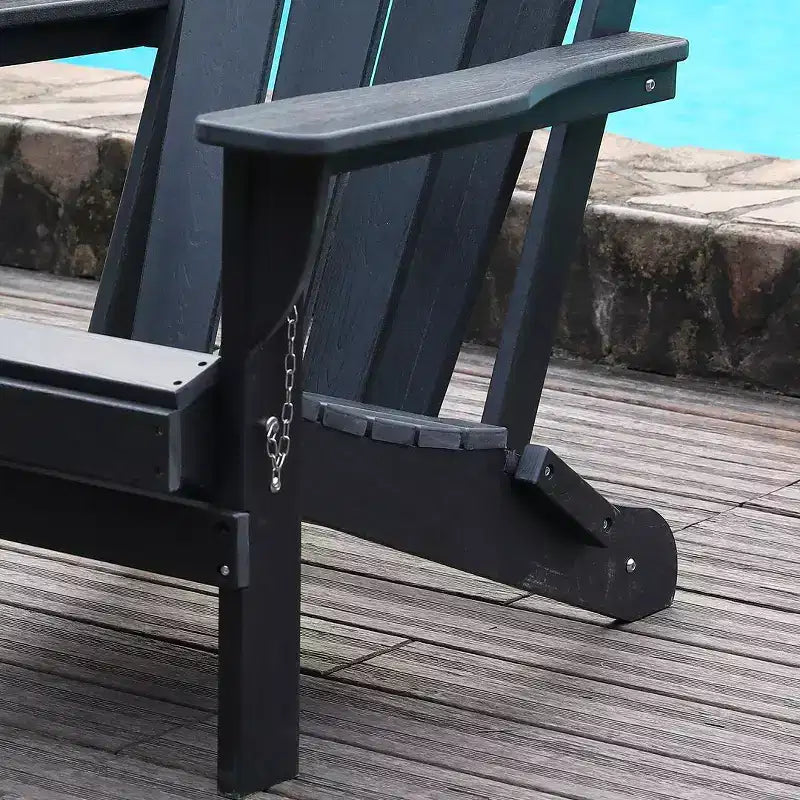 Sedia Pieghevole Adirondack per tutte le stagioni in HDPE con doppi portabicchieri, capacità di peso 172 kg, bassa manutenzione per giardino o campeggio
