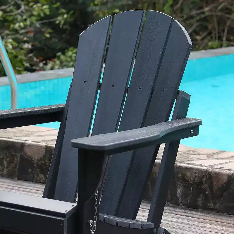 Sedia Pieghevole Adirondack per tutte le stagioni in HDPE con doppi portabicchieri, capacità di peso 172 kg, bassa manutenzione per giardino o campeggio