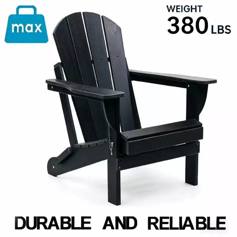 Sedia Pieghevole Adirondack per tutte le stagioni in HDPE con doppi portabicchieri, capacità di peso 172 kg, bassa manutenzione per giardino o campeggio