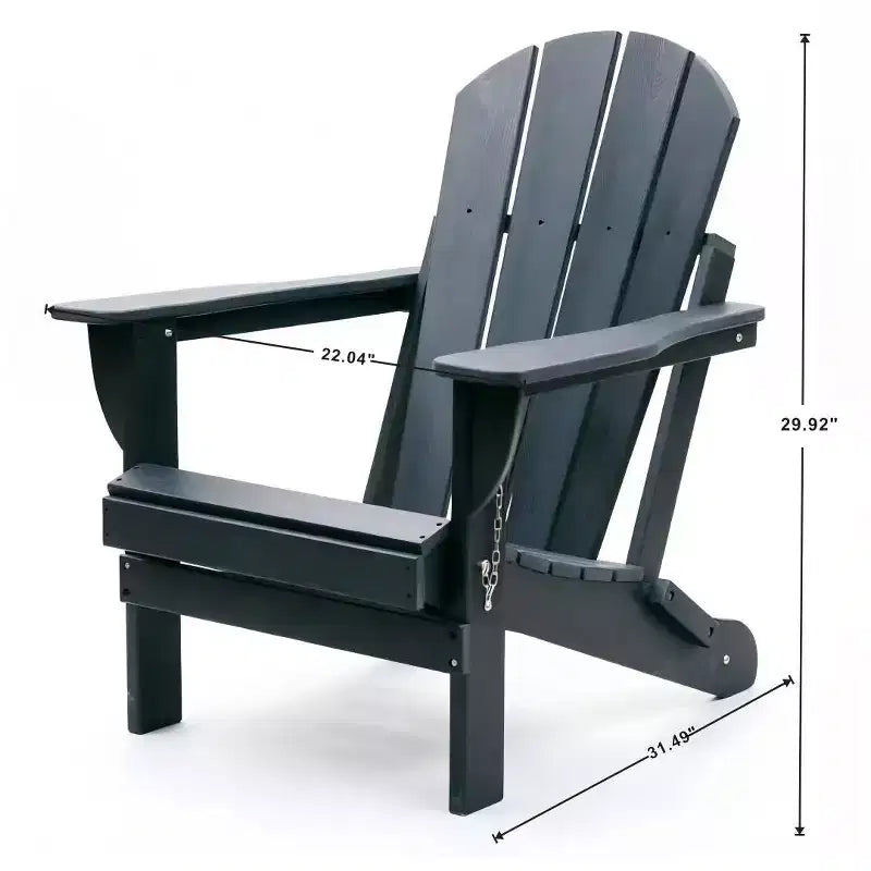 Sedia Pieghevole Adirondack per tutte le stagioni in HDPE con doppi portabicchieri, capacità di peso 172 kg, bassa manutenzione per giardino o campeggio
