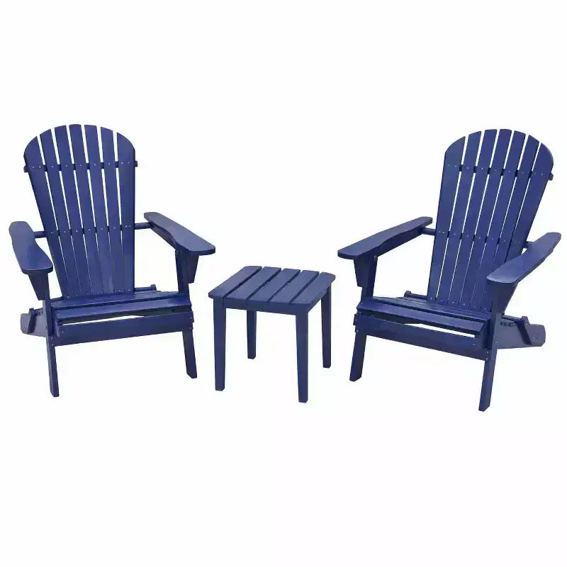 Chaise Adirondack pliable grand format en pin, 2 chaises et 1 table d'appoint