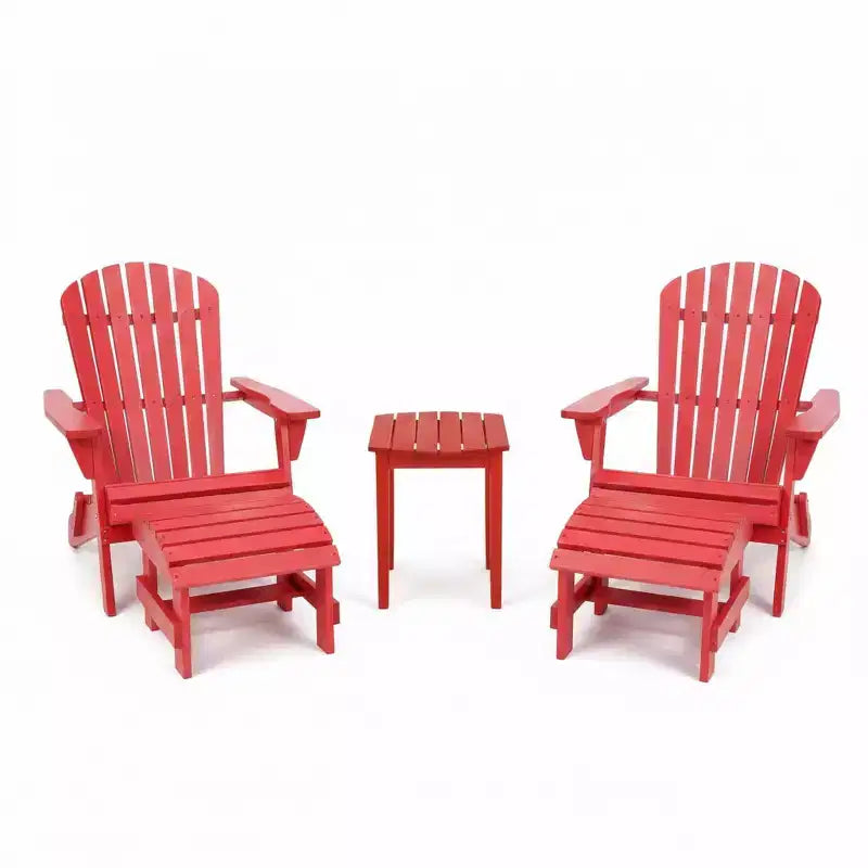 Chaise Adirondack pliable grand format en pin, 2 chaises et 1 table d'appoint