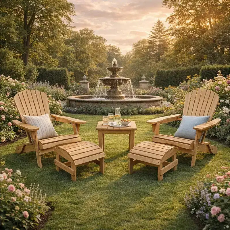 Sedia Adirondack Pieghevole di Grandi Dimensioni in Legno di Pino