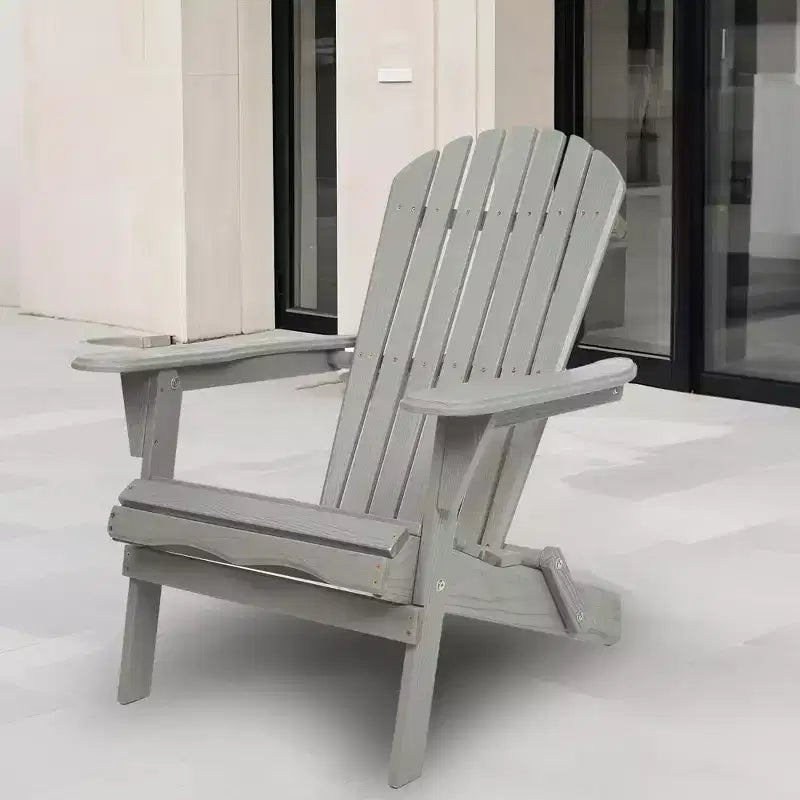 Fauteuils Adirondack pliables en cèdre, grain de bois estampé pour le jardin, sièges de salon d'extérieur pour patio