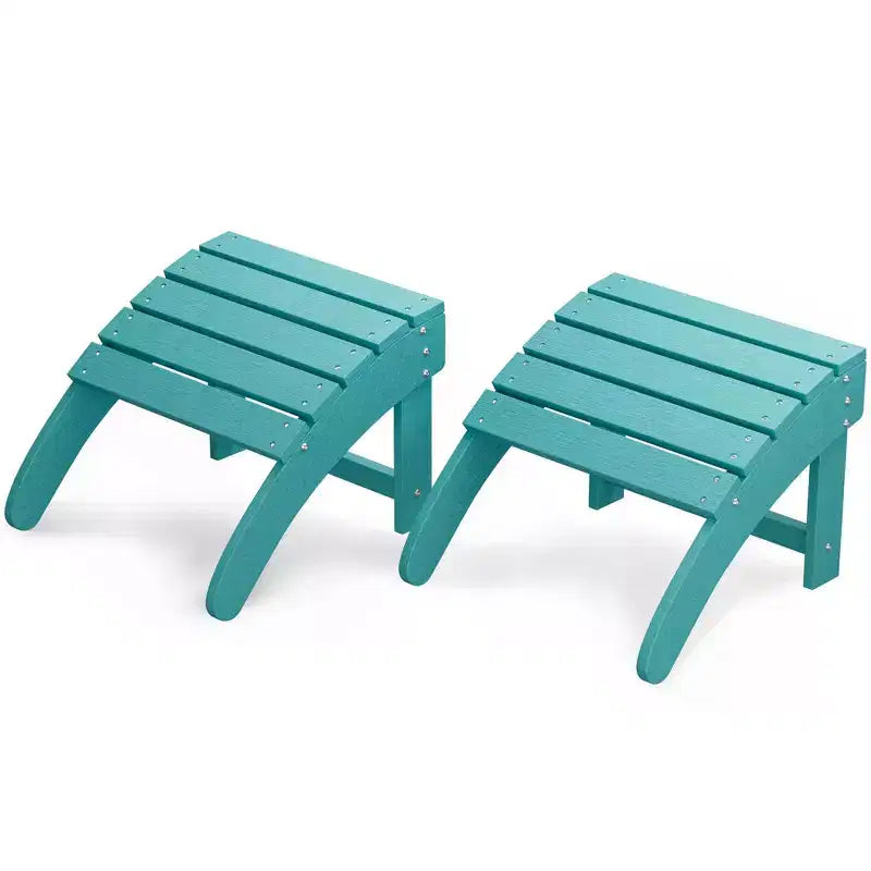 Poggiapiedi pieghevole Adirondack, set da 2, in HDPE resistente alle intemperie, 45,7 cm L x 47,5 cm P x 35,8 cm A, capacità 90 kg per patio