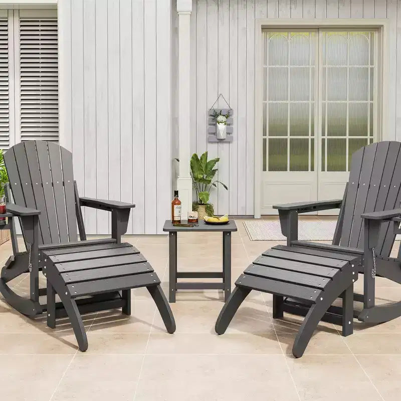 Poggiapiedi pieghevole Adirondack, set da 2, in HDPE resistente alle intemperie, 45,7 cm L x 47,5 cm P x 35,8 cm A, capacità 90 kg per patio