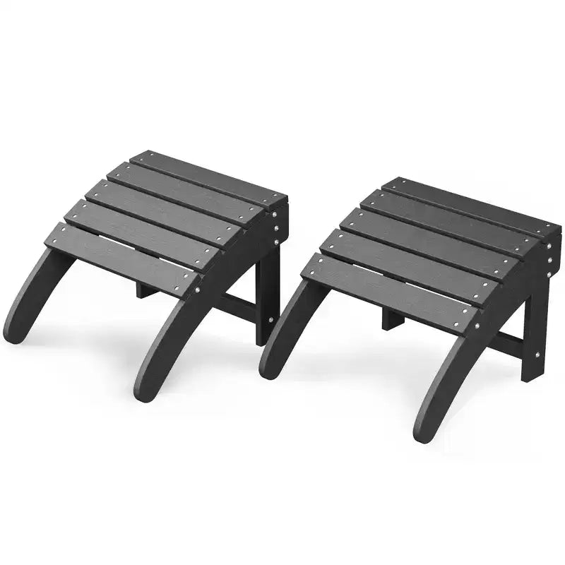 Poggiapiedi pieghevole Adirondack, set da 2, in HDPE resistente alle intemperie, 45,7 cm L x 47,5 cm P x 35,8 cm A, capacità 90 kg per patio