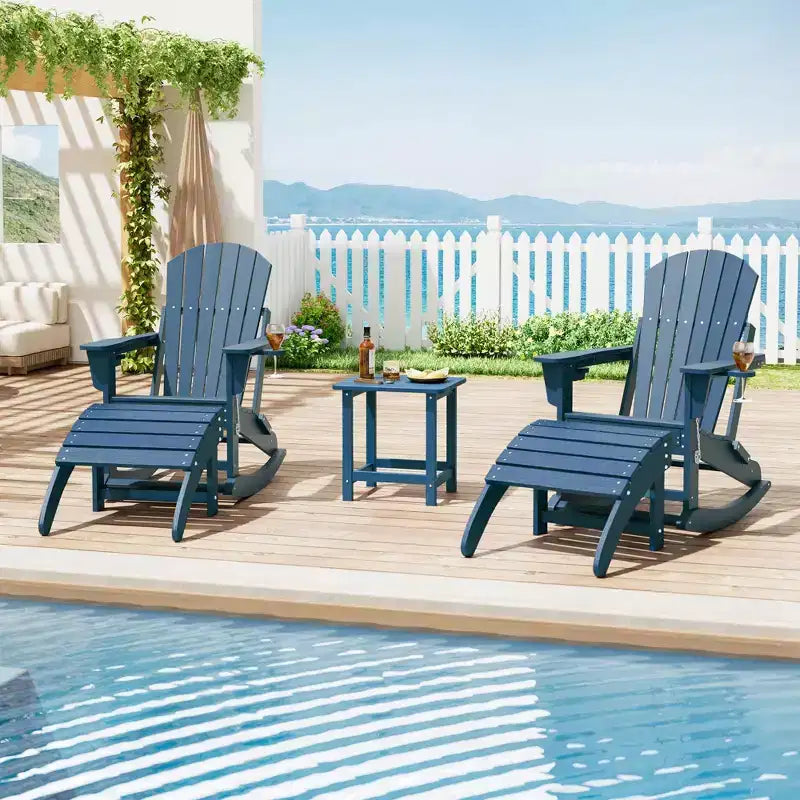 Poggiapiedi pieghevole Adirondack, set da 2, in HDPE resistente alle intemperie, 45,7 cm L x 47,5 cm P x 35,8 cm A, capacità 90 kg per patio