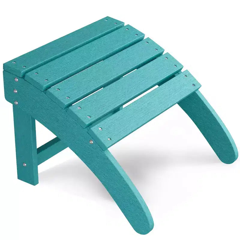 Ensemble de 2 poufs Adirondack pliables, repose-pieds en PEHD résistant aux intempéries, 45,7 cm (L) x 47,5 cm (P) x 35,8 cm (H), capacité de 90,7 kg pour terrasse