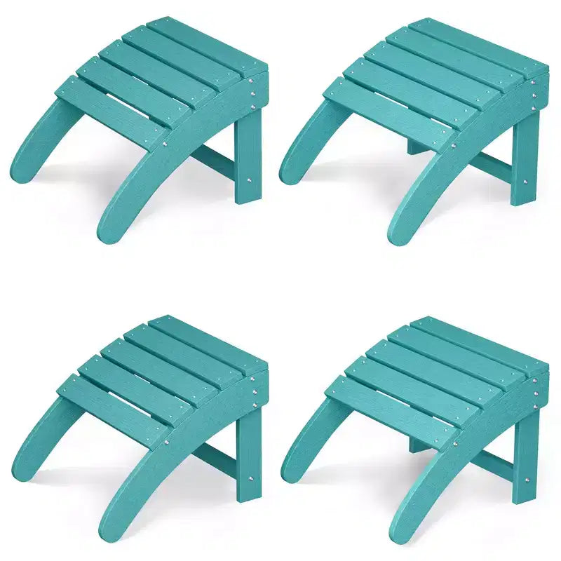 Ensemble de 2 poufs Adirondack pliables, repose-pieds en PEHD résistant aux intempéries, 45,7 cm (L) x 47,5 cm (P) x 35,8 cm (H), capacité de 90,7 kg pour terrasse