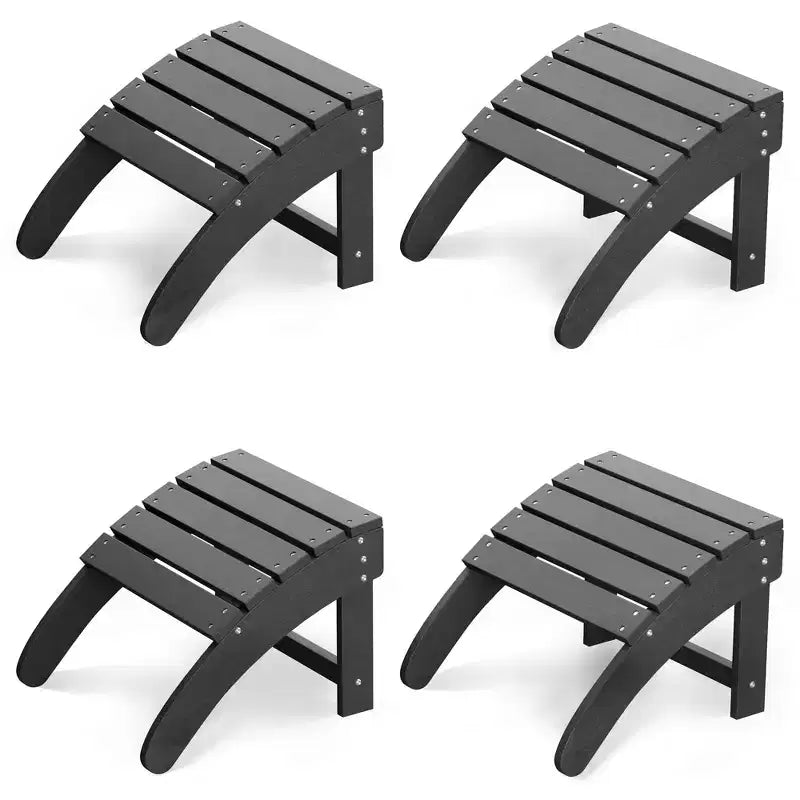 Ensemble de 2 poufs Adirondack pliables, repose-pieds en PEHD résistant aux intempéries, 45,7 cm (L) x 47,5 cm (P) x 35,8 cm (H), capacité de 90,7 kg pour terrasse