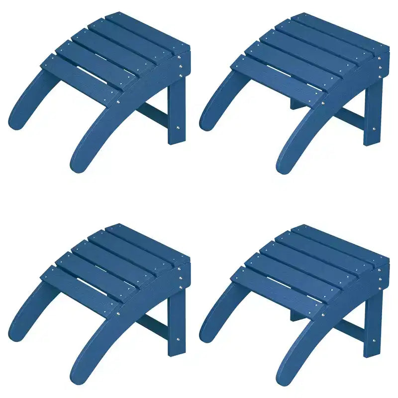Ensemble de 2 poufs Adirondack pliables, repose-pieds en PEHD résistant aux intempéries, 45,7 cm (L) x 47,5 cm (P) x 35,8 cm (H), capacité de 90,7 kg pour terrasse