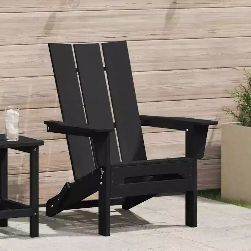 vidaXL Sedia pieghevole Adirondack, Nera 80,5 x 74,5 x 92 cm in HDPE