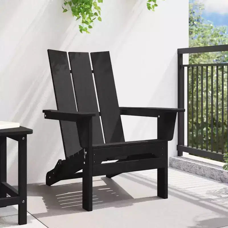vidaXL Sedia pieghevole Adirondack, Nera 80,5 x 74,5 x 92 cm in HDPE