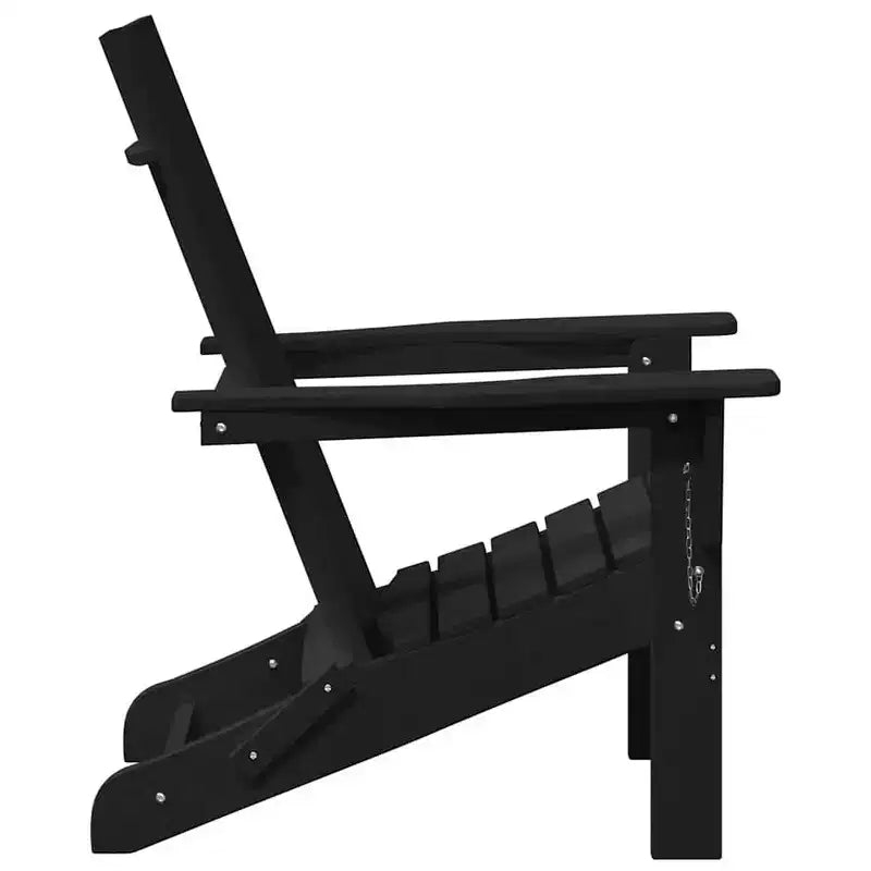 vidaXL Sedia pieghevole Adirondack, Nera 80,5 x 74,5 x 92 cm in HDPE