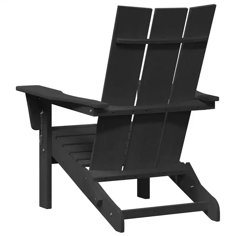vidaXL Sedia pieghevole Adirondack, Nera 80,5 x 74,5 x 92 cm in HDPE