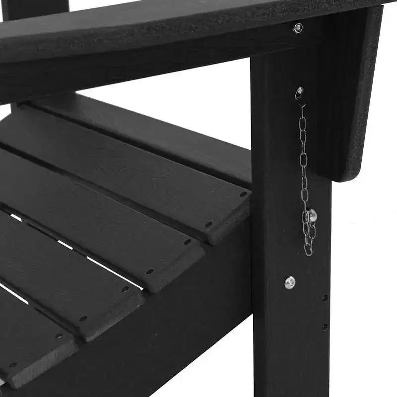vidaXL Sedia pieghevole Adirondack, Nera 80,5 x 74,5 x 92 cm in HDPE