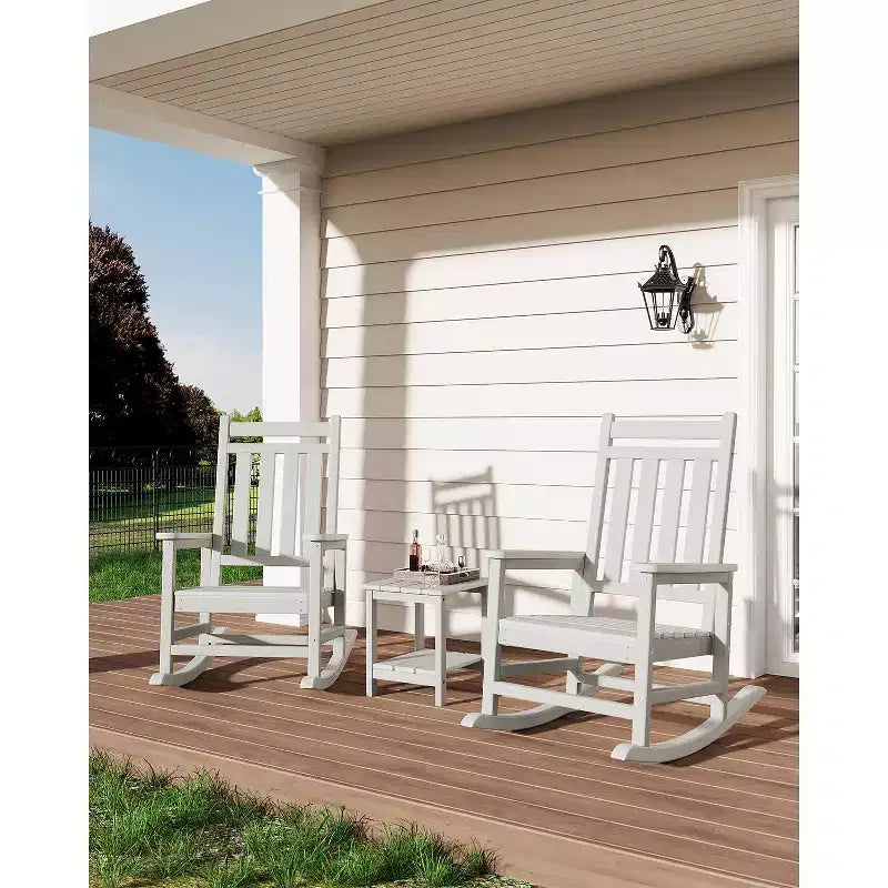 Tavolino da esterno Adirondack 18, 2 piani in HDPE resistente alle intemperie, tavolino quadrato per patio, piscina, portico, terrazza