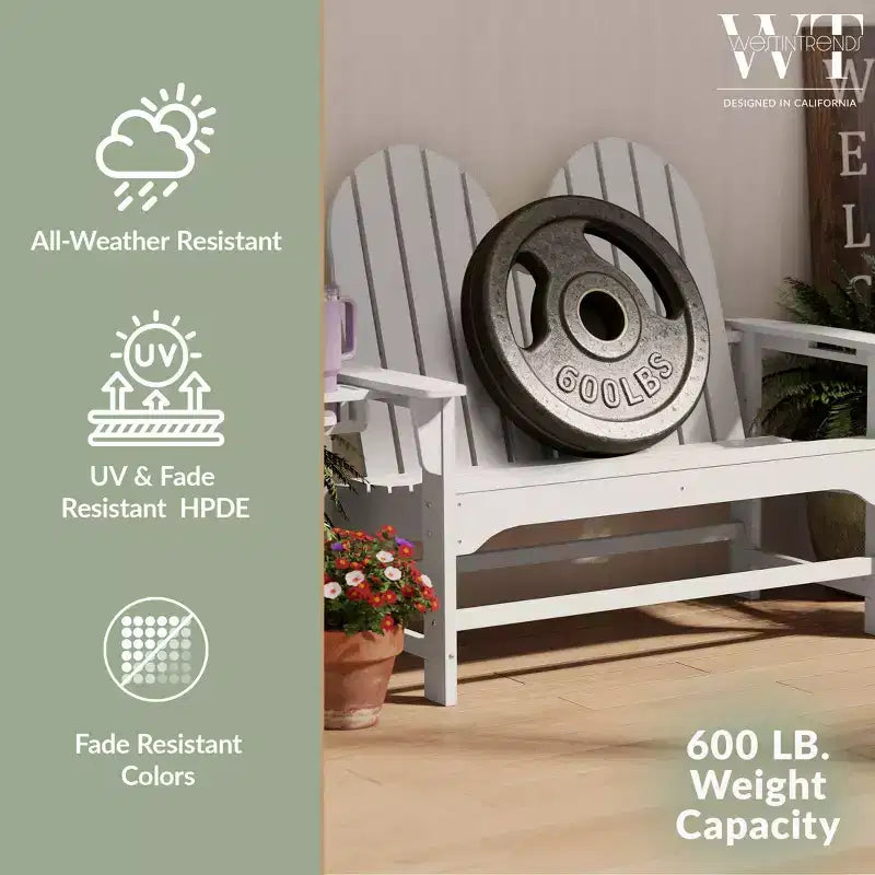 WestinTrends Panca da giardino Adirondack 49 per esterni St. Augustine in HDPE