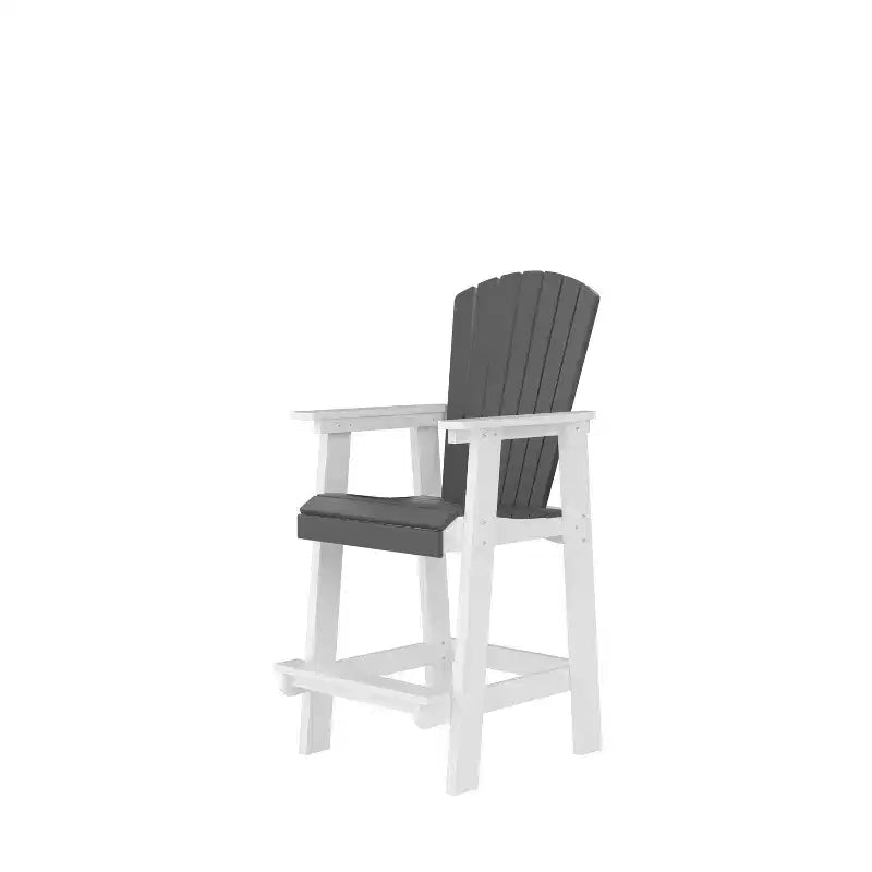 Sgabello da bar da esterno GDFStudio Harbor Adirondack in HDPE con braccioli allargati (set da 2)