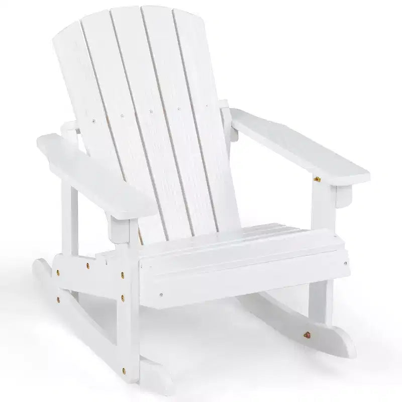 Costway 4 SEDIE A DONDOLO PER BAMBINI Adirondack da Esterno in Legno Massello con Schienale a Doghe