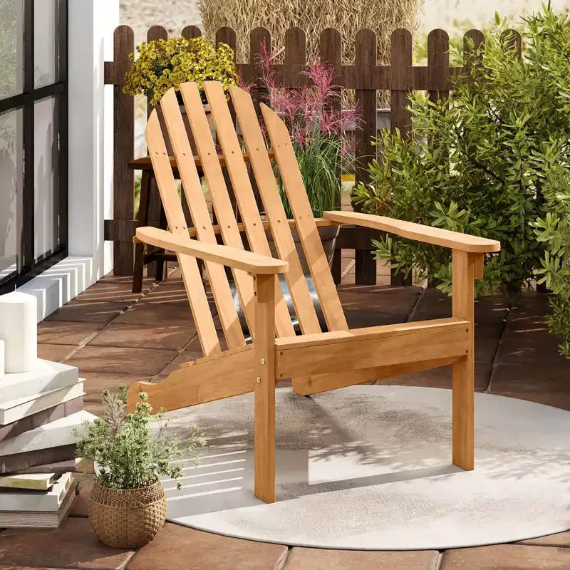 Costway Sedia Adirondack da Giardino 1/2/4 Pezzi con Sedile Inclinato Schienale Alto per Portico Cortile a Bordo Piscina