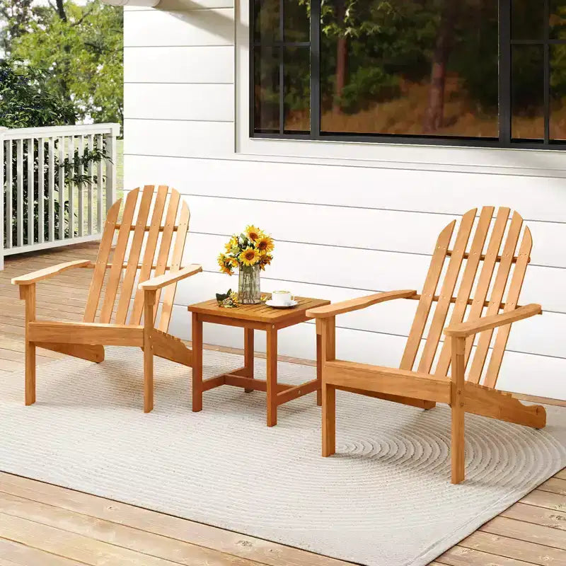 Costway Sedia Adirondack da Giardino 1/2/4 Pezzi con Sedile Inclinato Schienale Alto per Portico Cortile a Bordo Piscina