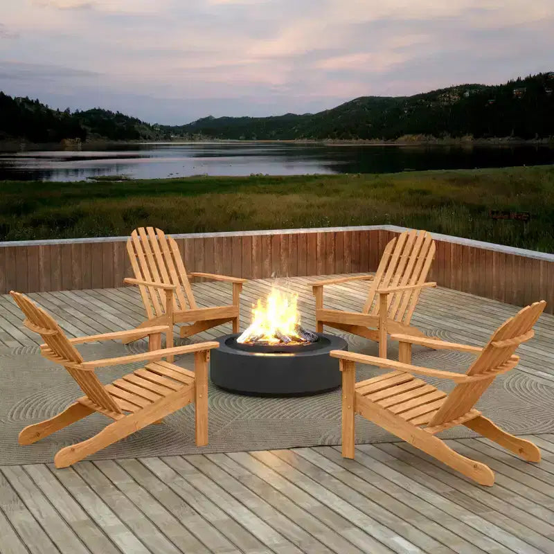 Costway Sedia Adirondack da Giardino 1/2/4 Pezzi con Sedile Inclinato Schienale Alto per Portico Cortile a Bordo Piscina